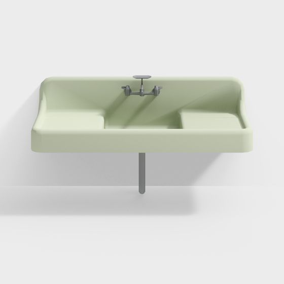 Elegant Vintage Sink 3D model for Stylish Interiors