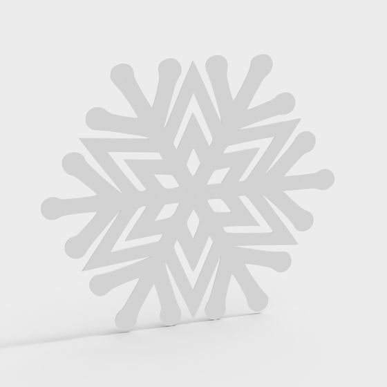 Minimalist 3D Snowflake Model for Winter Projects