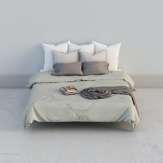 Modern Minimalist 3D Bed Model Design