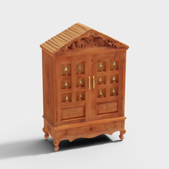 Charming Vintage Style Cabinet 3D model for Modern Projects