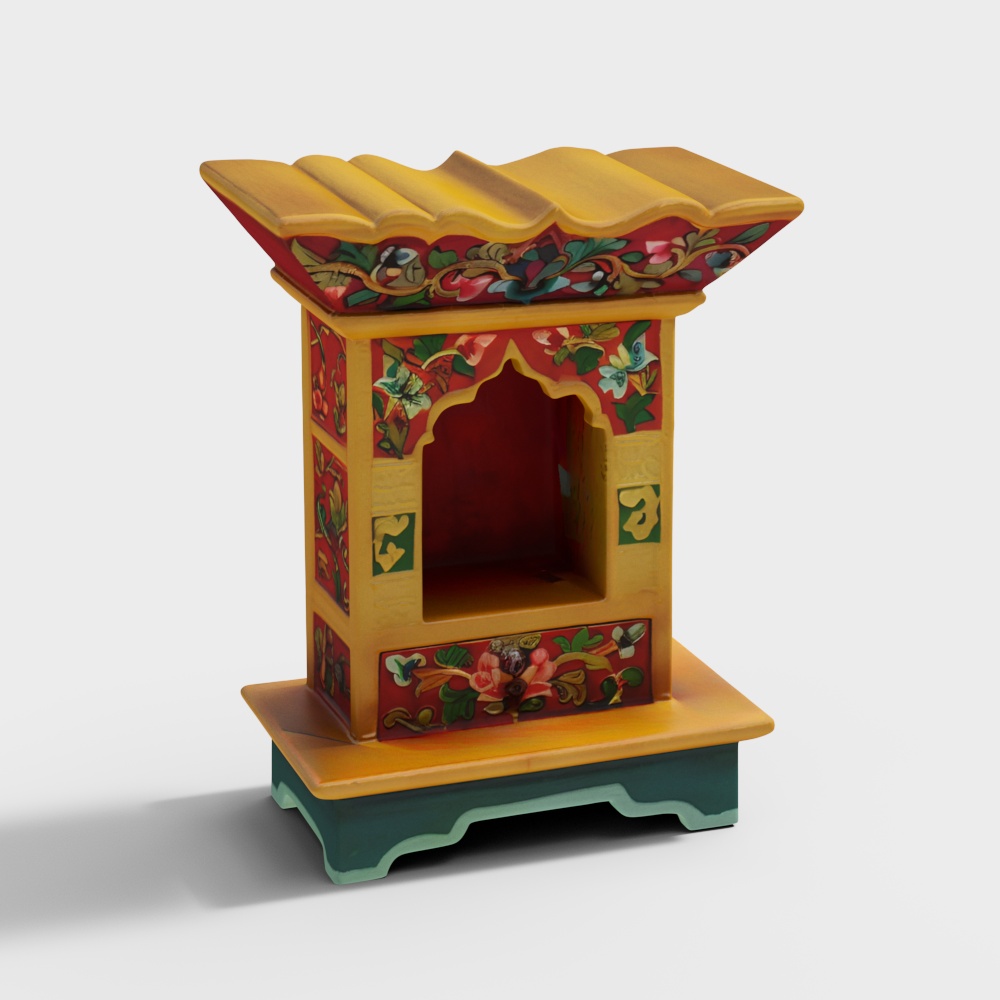 Traditional Tibetan, Altar Chesum Box Thangka Colo