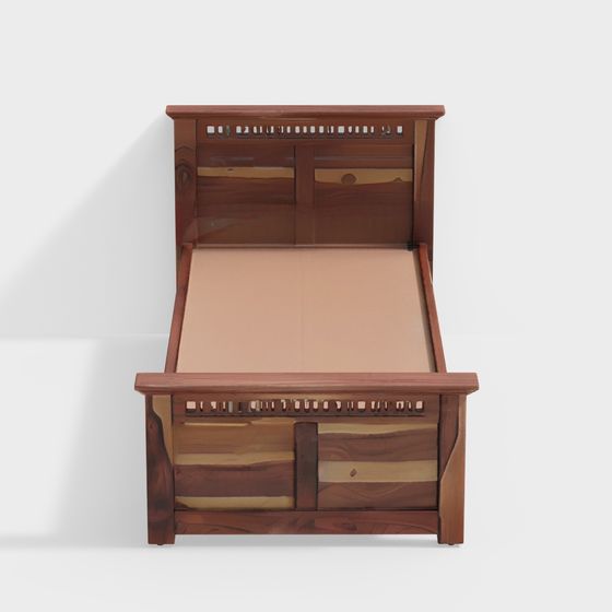 Letto Fidora in Legno Massello Singolo senza Contenitore