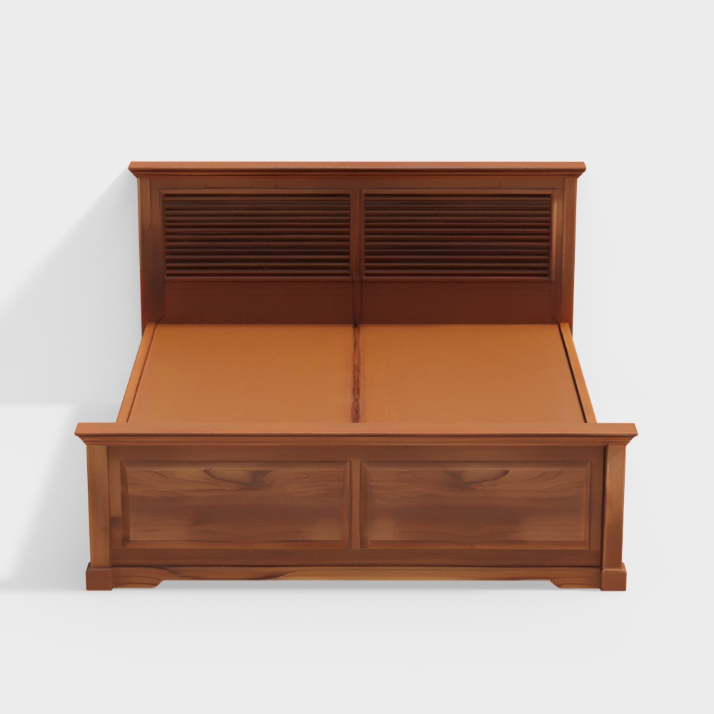 Tuscany Solid Wood King Size Non Storage Bed in Natural