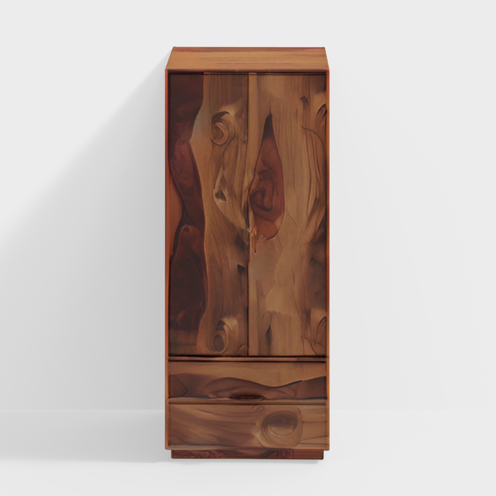 Zephyr Solid Wood 2 Door Wardrobe in Teak Finish