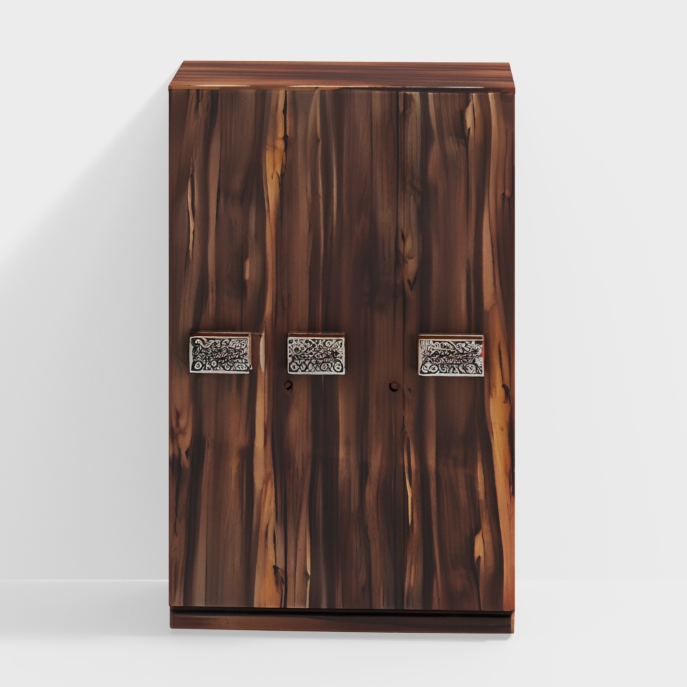 Flora Engineered Wood 3 Door Wardrobe Without Mirror