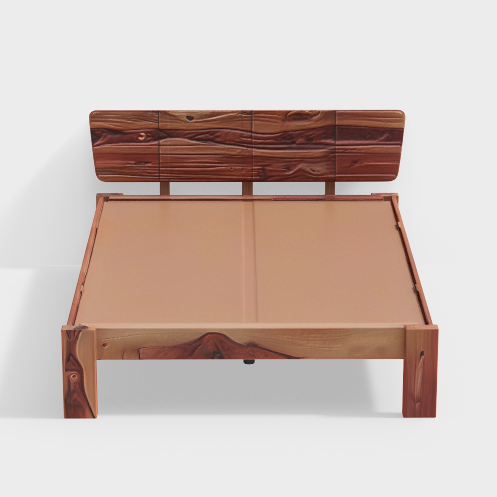 Marieta Solid Wood Queen Size Non Storage Bed in Teak