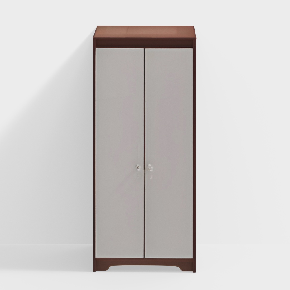 Miller Engineered Wood 2 Door Wardrobe in Two Tone