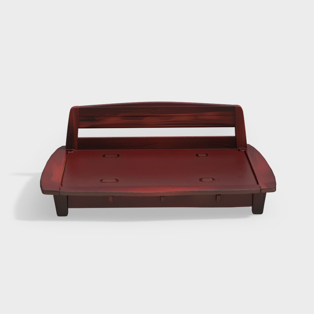 Tahiti Solid Wood Queen Size Non Storage Bed in Mahogany