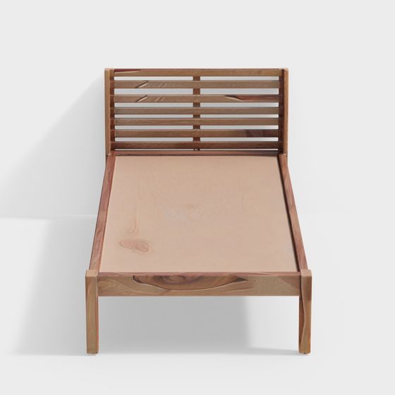 Wood Grain Bed Frame 3D model