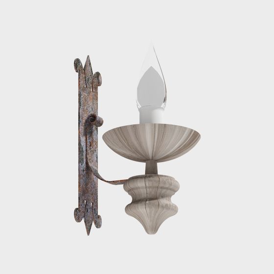 Vintage Wall Lamp 3D model with Unique Retro Elegance