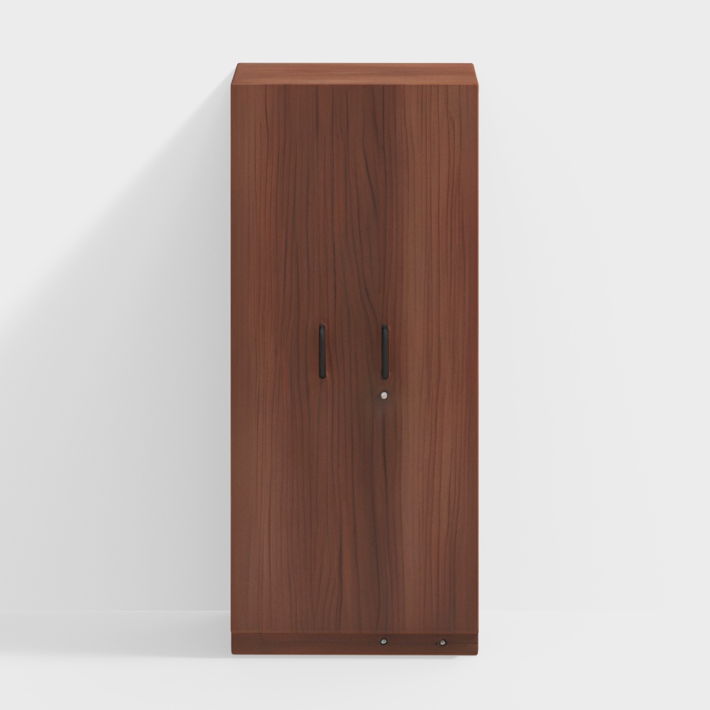 Zoey Engineered Wood 2 Door Wardrobe in Classic Walnut