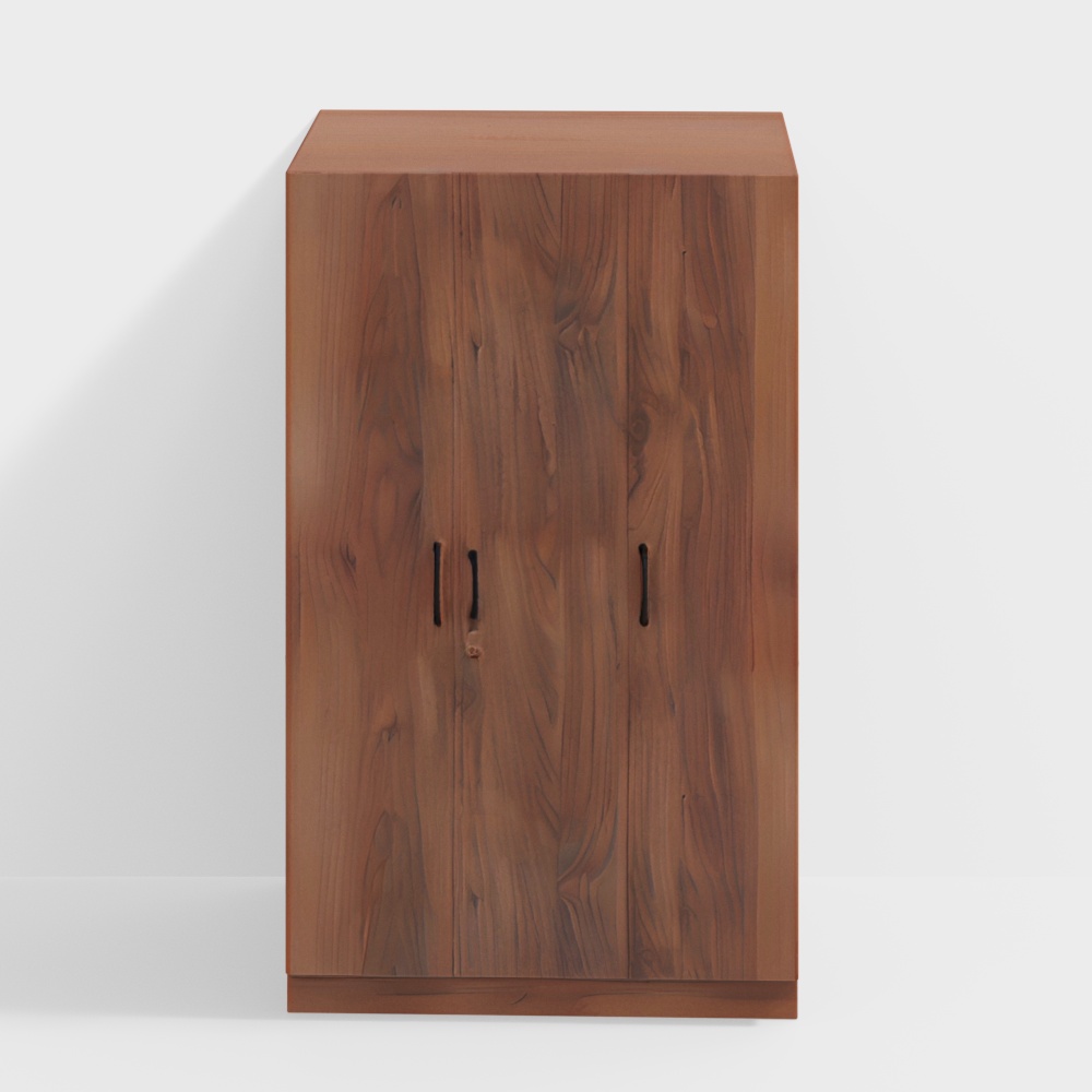 Zoey Engineered Wood 3 Door Wardrobe in Classic Walnut