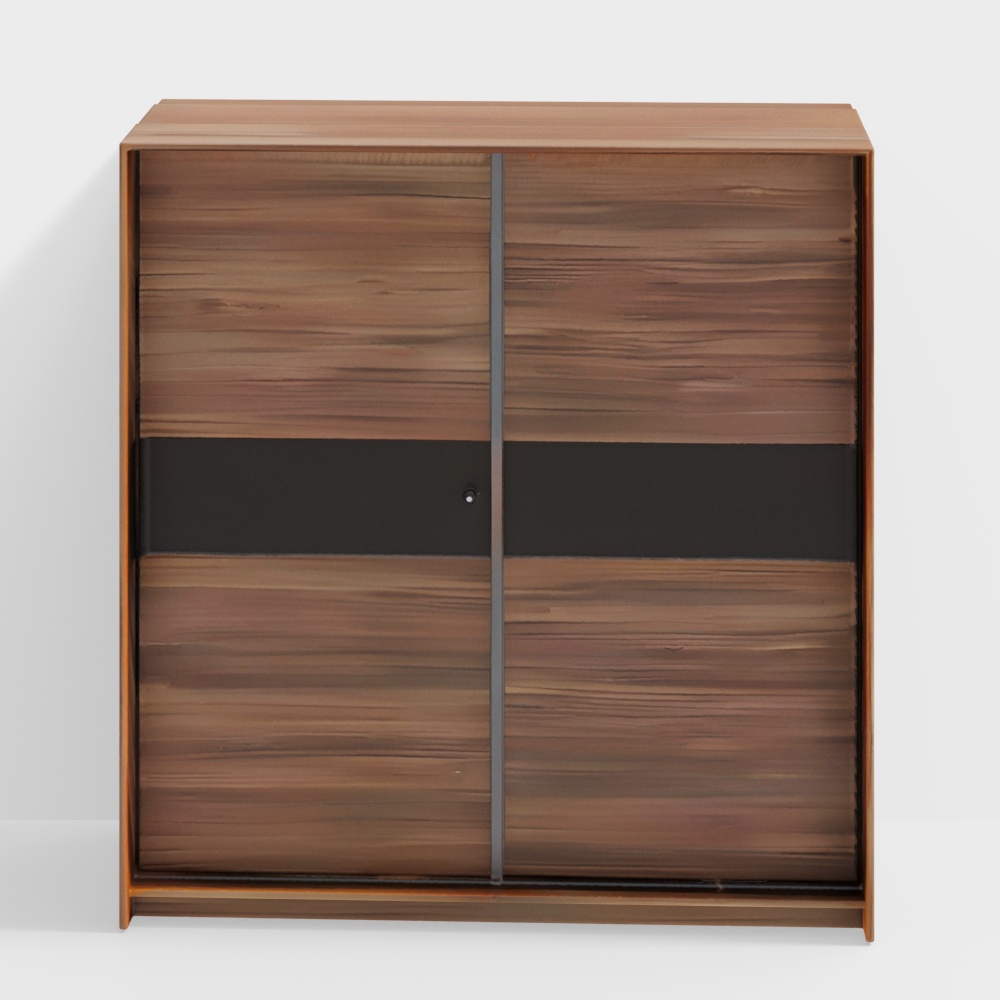 Avalon Engineered Wood Sliding Door Wardrobe in Chrome