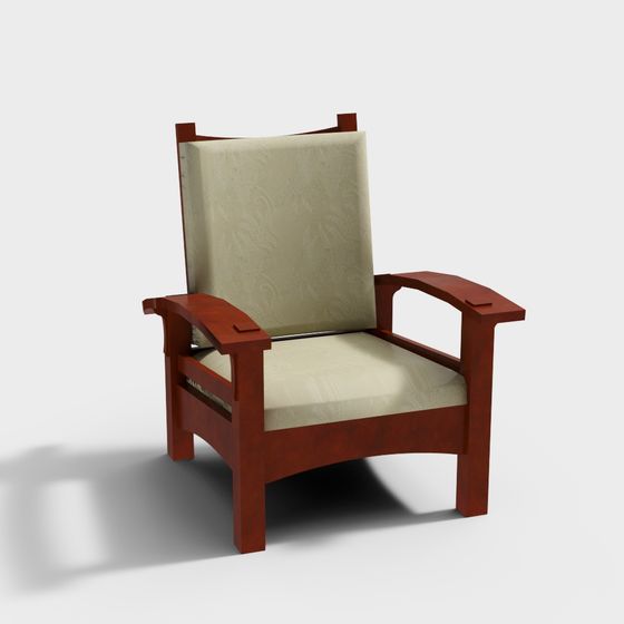 Stylish Vintage Low-Poly Chair 3D model for Creative Spaces
