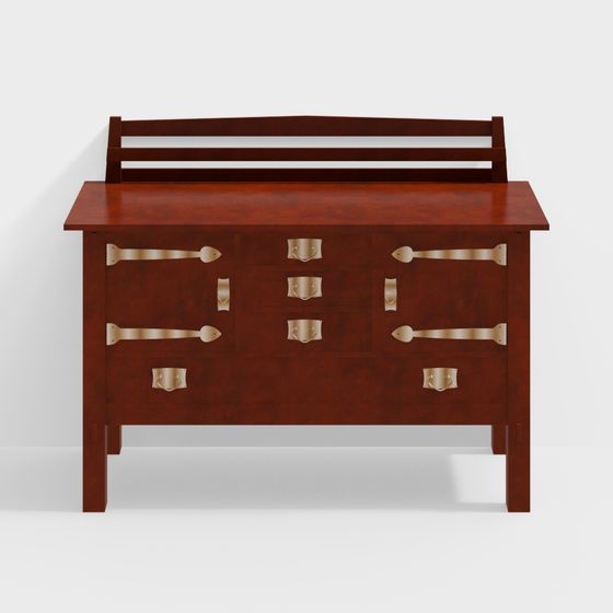 Vintage-Inspired Storage Cabinet 3D model