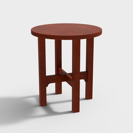 Elegant Low-Polygon Round Table 3D model