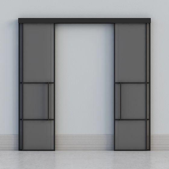 Industrial Style Sliding Door 3D model