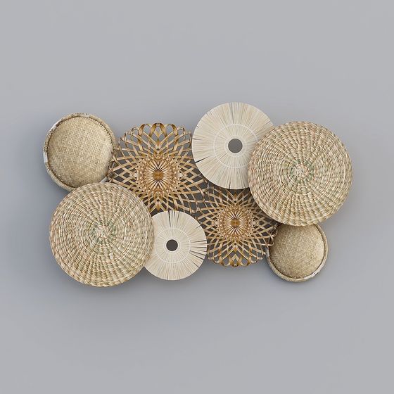 竹编艺术墙饰 3D model for Modern Spaces