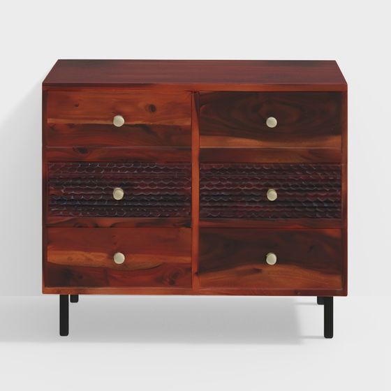 Stylish Urban Wood Chest 3D model for Contemporary Spaces