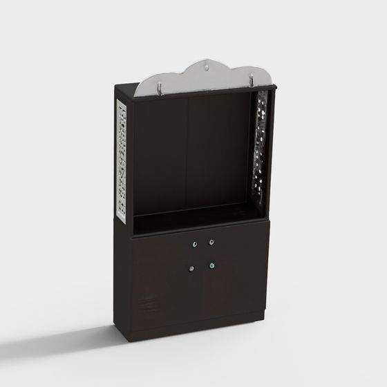 Retro Wall-Mounted TV Cabinet 3D model for Stylish Interiors