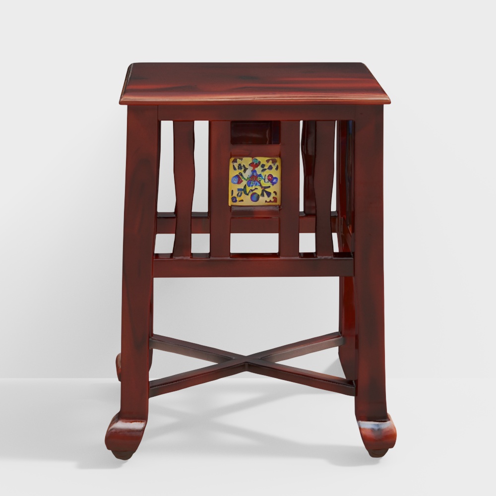 Petunia Sheesham Wood End Table in Honey Oak Finish