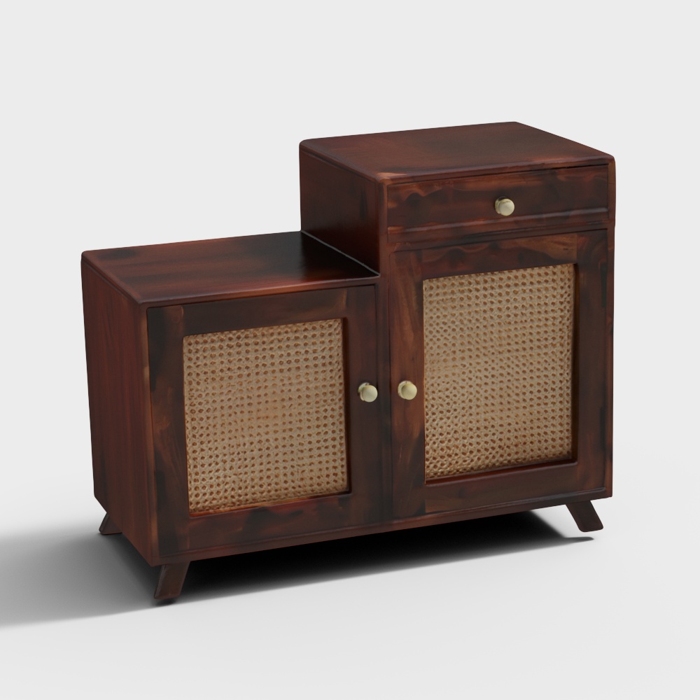 Glasgow Sheesham Wood Shoe Rack in Provincial Teak