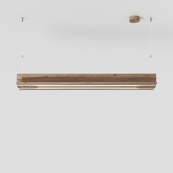 Low-Poly Wooden Pendant Light 3D model