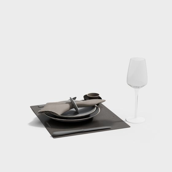 Elegant Tableware 3D Model for Modern Dining