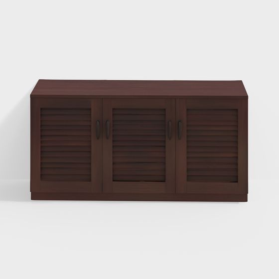 Stylish Wooden Storage Cabinet 3D model for Modern Interiors