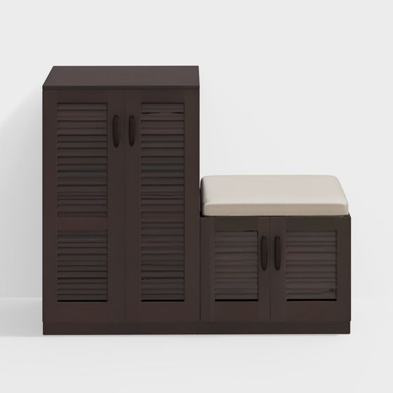 Stylish Storage Cabinet and Stool 3D model for Modern Spaces