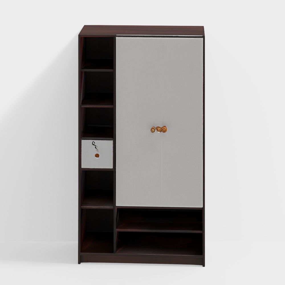 Armoire à 2 portes en bois d'ingénierie Allie en finition mate