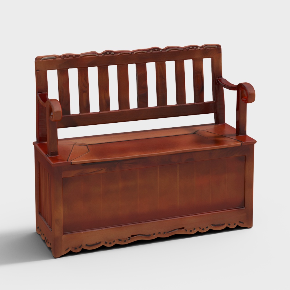 Brown Wood Fiyaz Non-Upholstered Bench