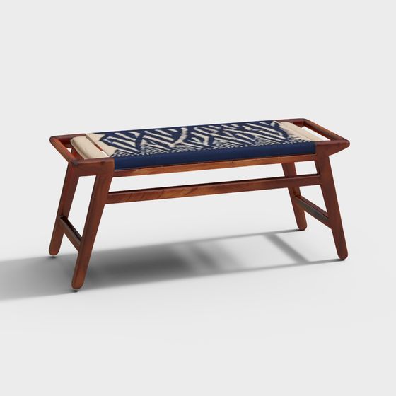 Vintage Wooden Bench 3D model for Modern Home Design