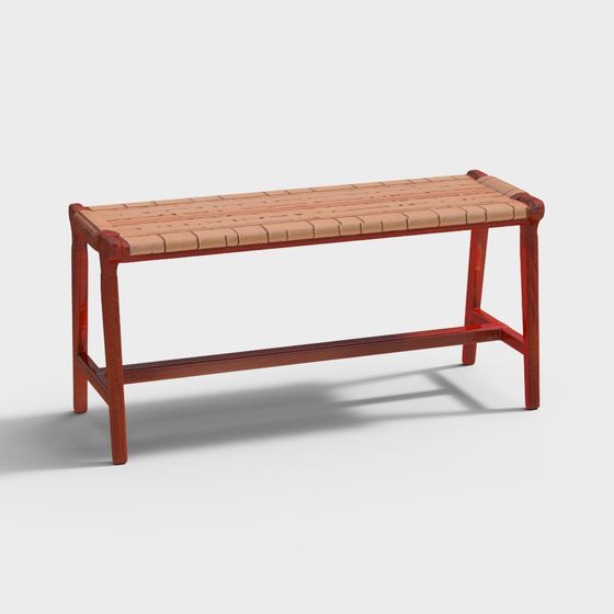Elegant Redwood Bench 3D model for Creative Projects