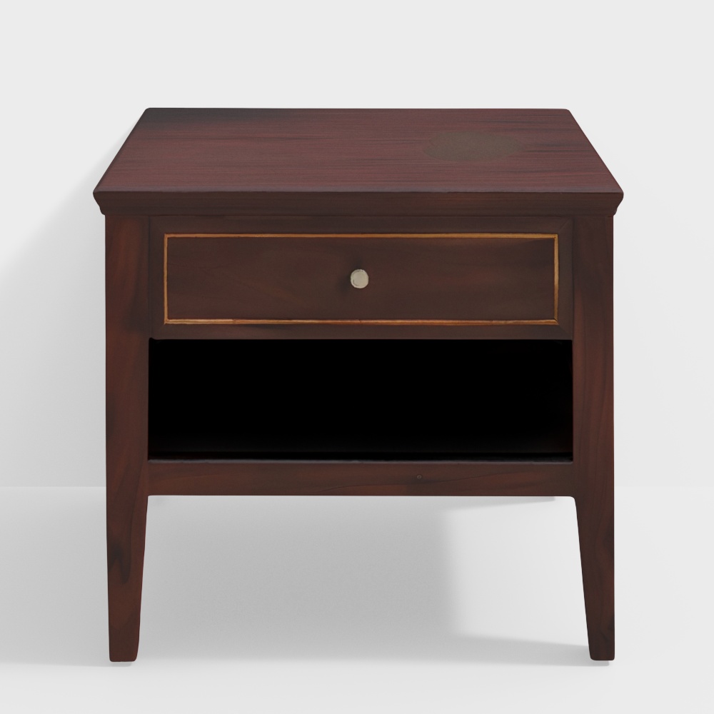 Grey Kashi Wood Bedside Table