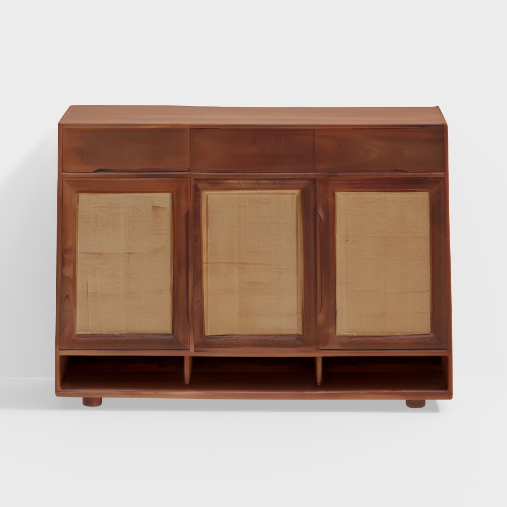 Brown Wood Nivasa Sliding Door Cabinet