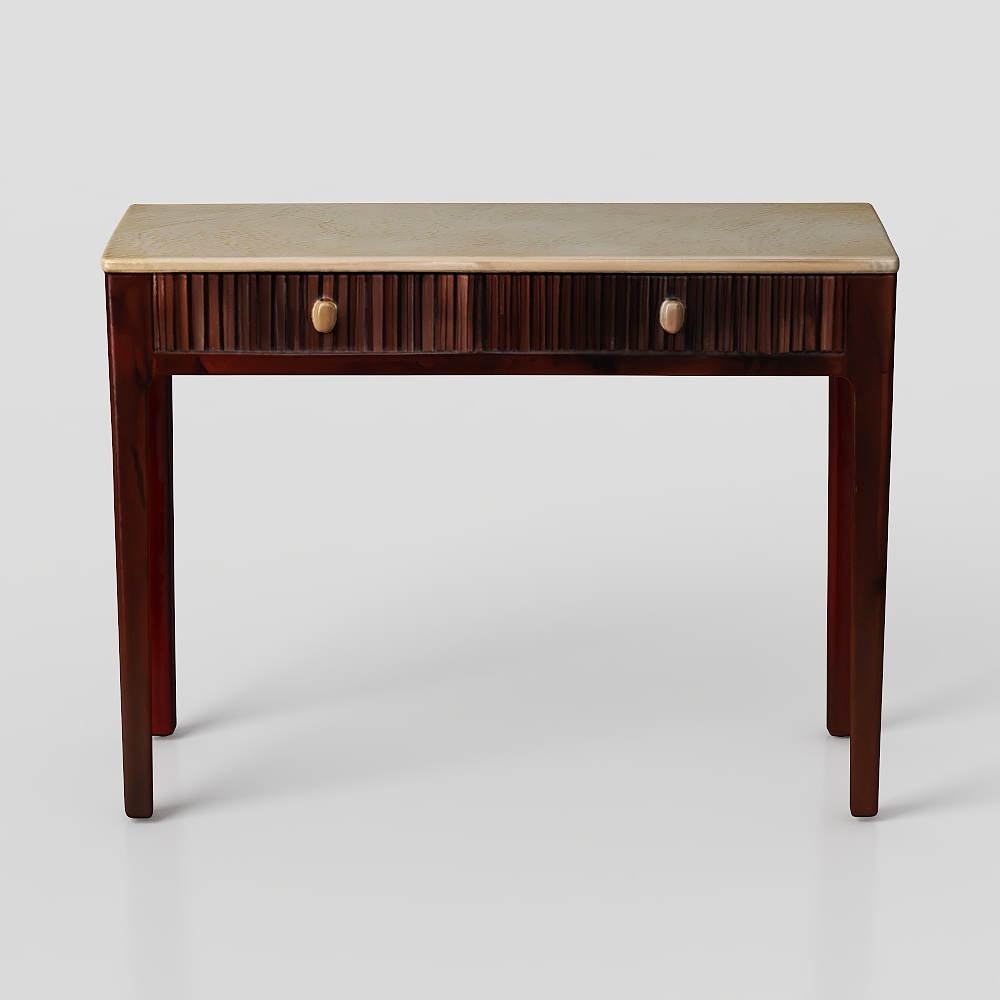 Brown Wood Flute Console Table