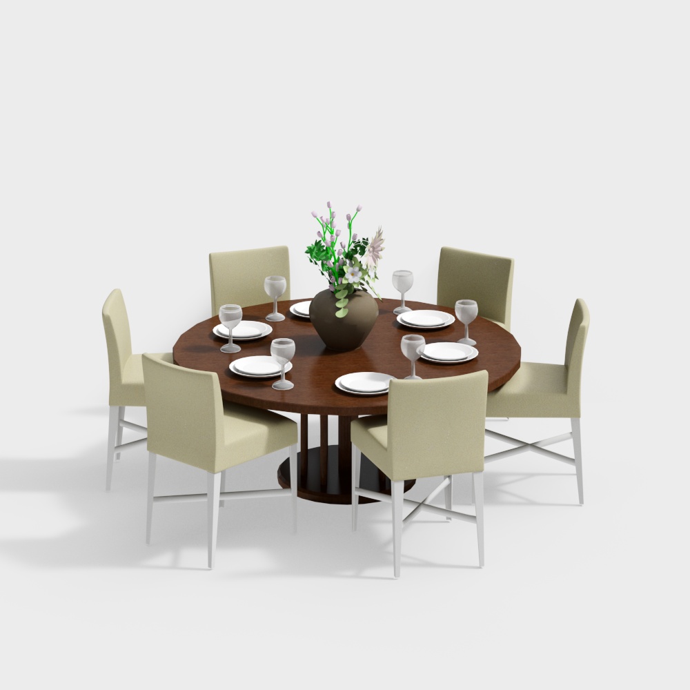 Round Dining Table Combination