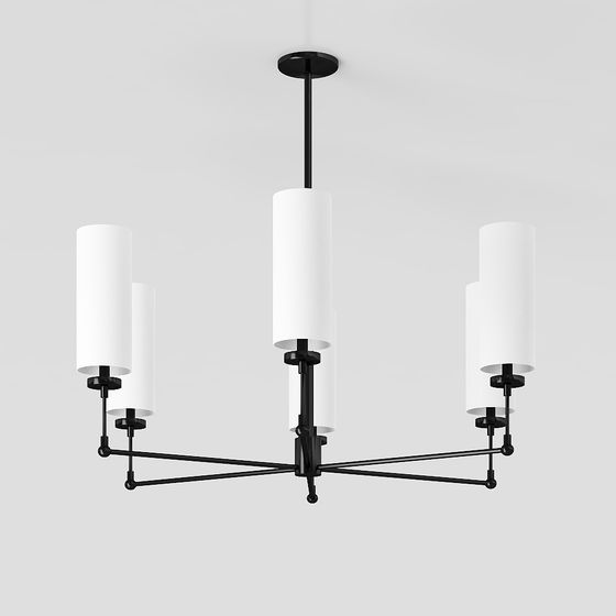 Minimalist Black and White Pendant Light 3D model