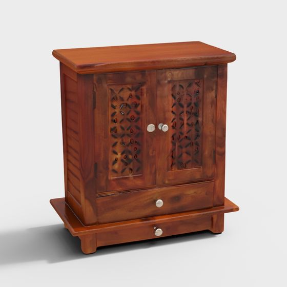 Vintage Wooden Storage Cabinet 3D model for Creative Projects