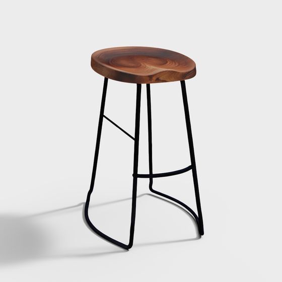 Stylish Bar Stool 3D model for Contemporary Spaces