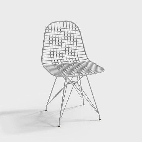 Stylish Grid Chair 3D model for Modern Interiors
