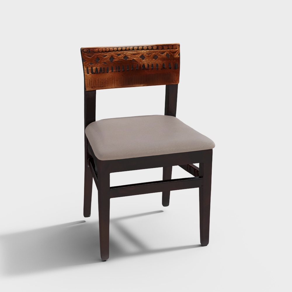 Brown Nomad Wood Dining Chair