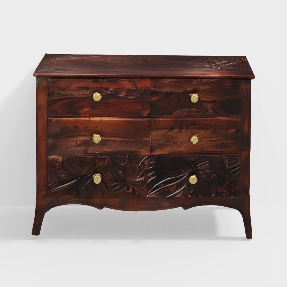 Grey Akund Wood Chest Of Drawers