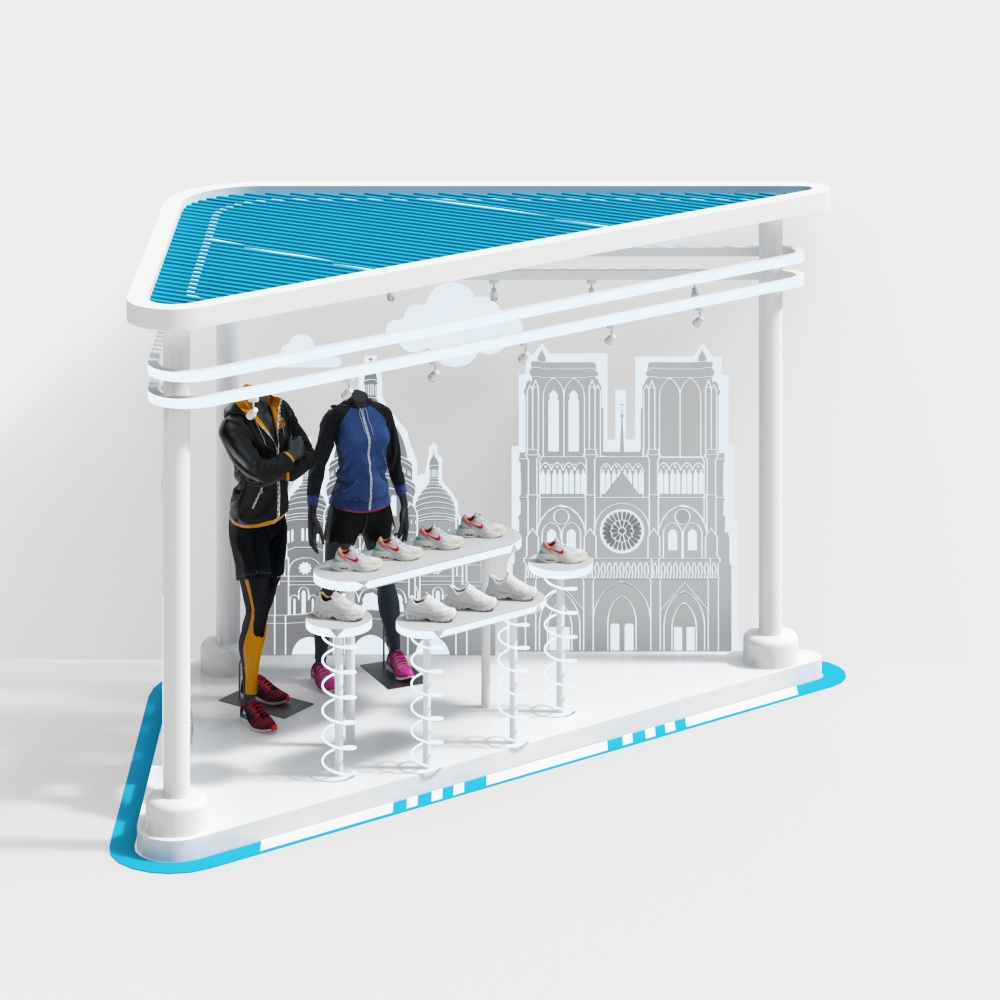 スポーツウェアのウィンドウディスプレイ