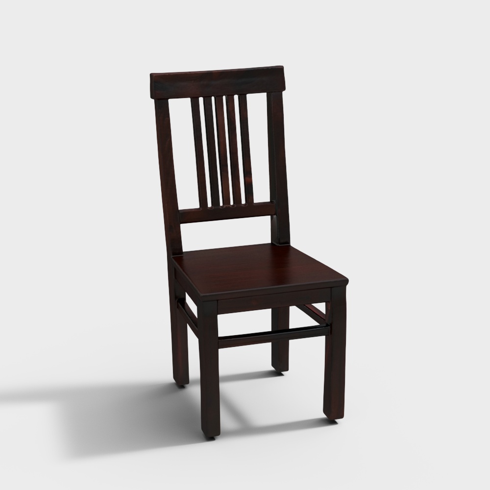 Brown Wood Kaveri Upholstered Dining Chair