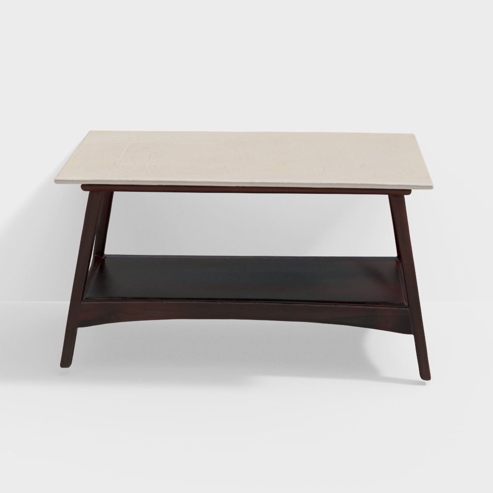 Brown Wood Naksh Coffee Table