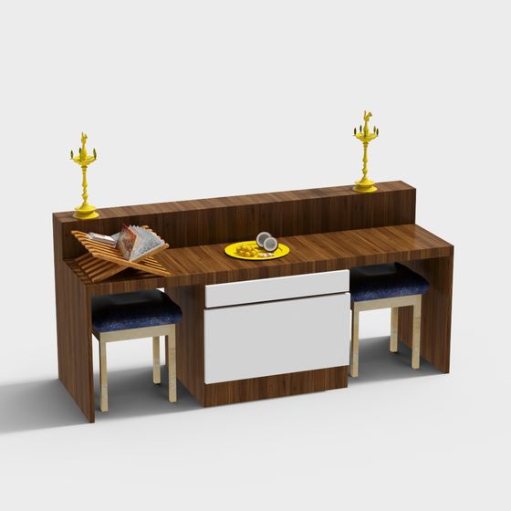 Elegant Low-Poly Furniture Set 3D model