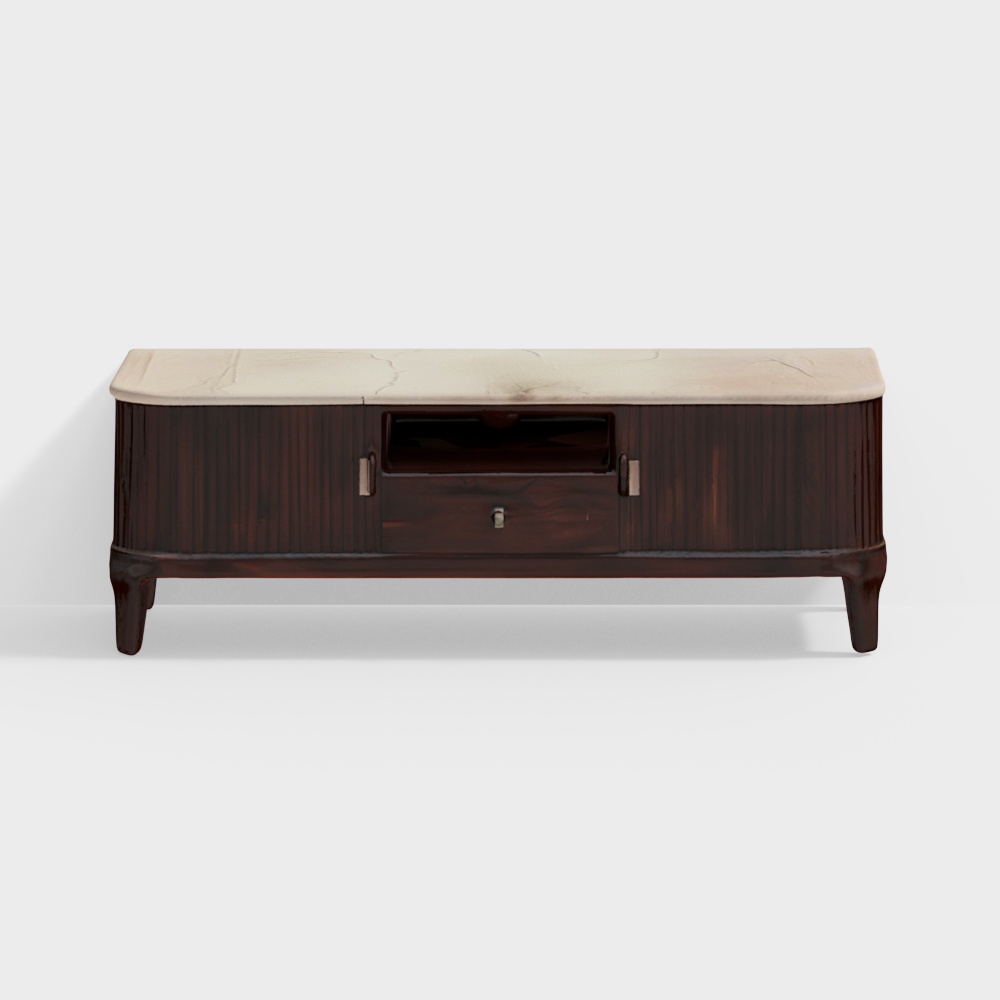 Brown Wood Flute Entertainment Unit