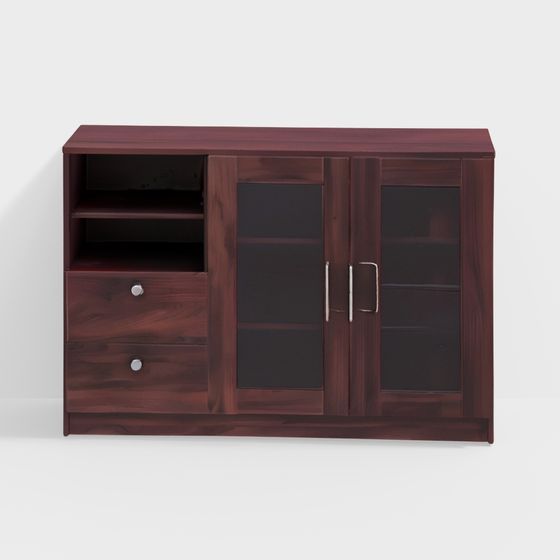 Stylish Low-Poly TV Cabinet 3D Model for Interior Design